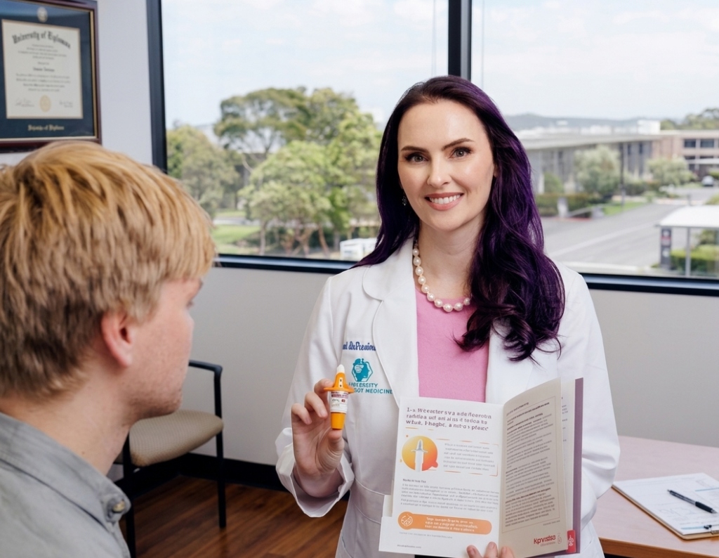 Dr. LaFrenierre consulting with a patient about Spravato treatment